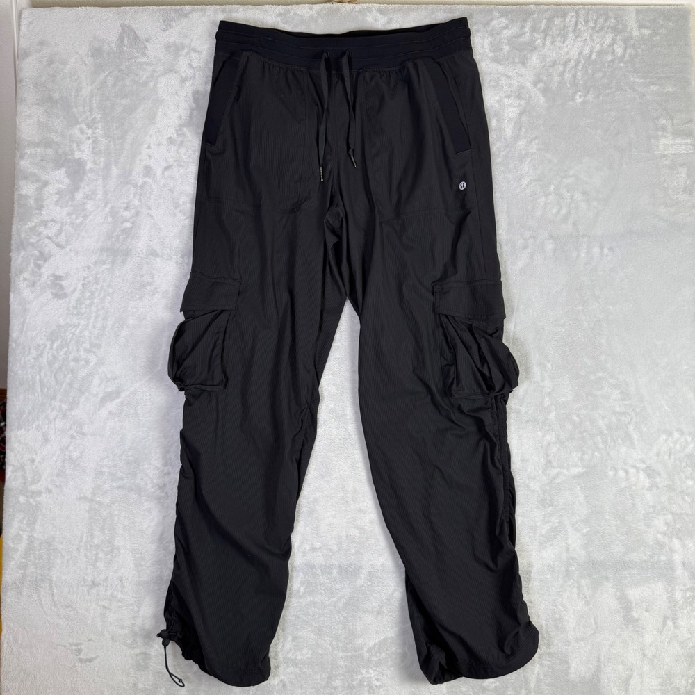Lululemon Cargo Jogger Women Size L Black Dance Studio Ruched Pants